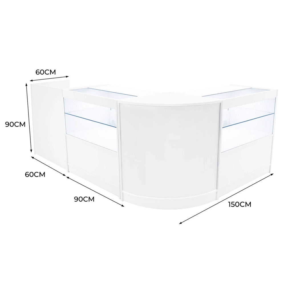 Set Banconi Negozi Bianco Phoenix LED C900 CM60 TB60 con Serrature e Vetrina