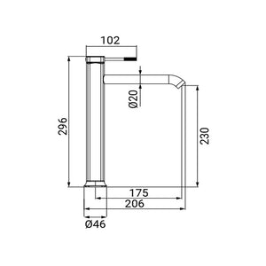 Miscelatore Lavabo Alto Serie Nobel Cromato Senza Piletta