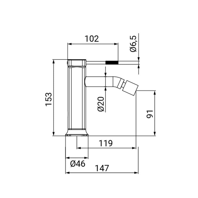 Miscelatore Bidet Serie Nobel Cromato