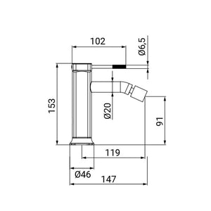 Miscelatore Bidet Serie Nobel Cromato