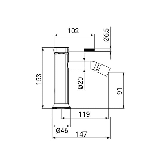 Miscelatore Bidet Serie Nobel Cromato