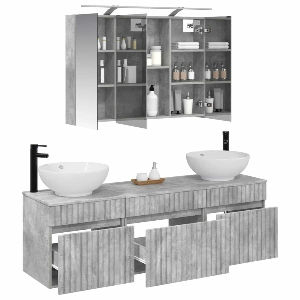 Set di Armadi da Bagno 4 pcs Grigio Cemento 3406618