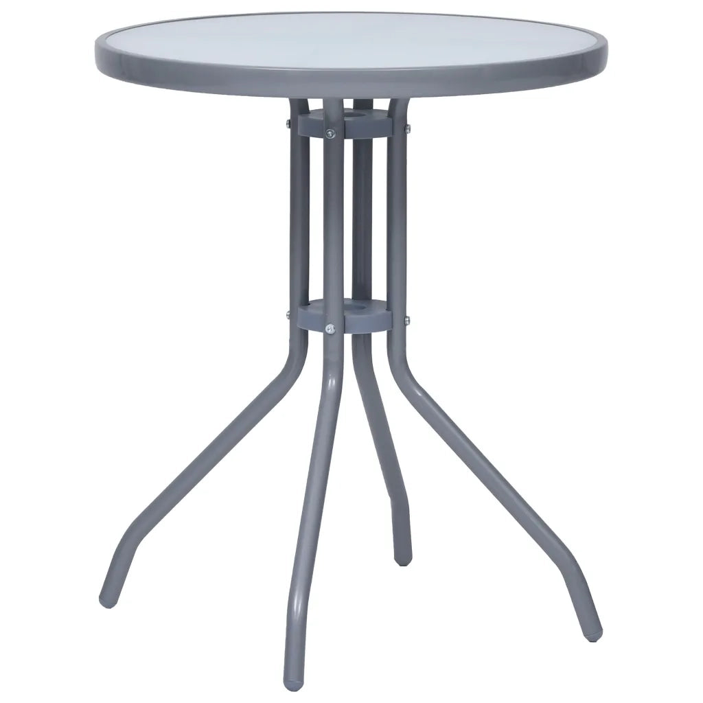 Set da Bistrot 3 pz in Alluminio e Textilene Argento 3070653