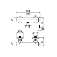 Miscelatore Esterno Doccia Serie Nobel Cromato