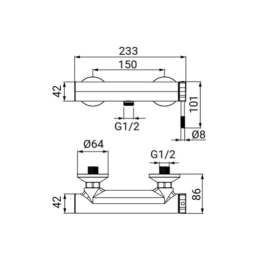 Miscelatore Esterno Doccia Serie Nobel Cromato