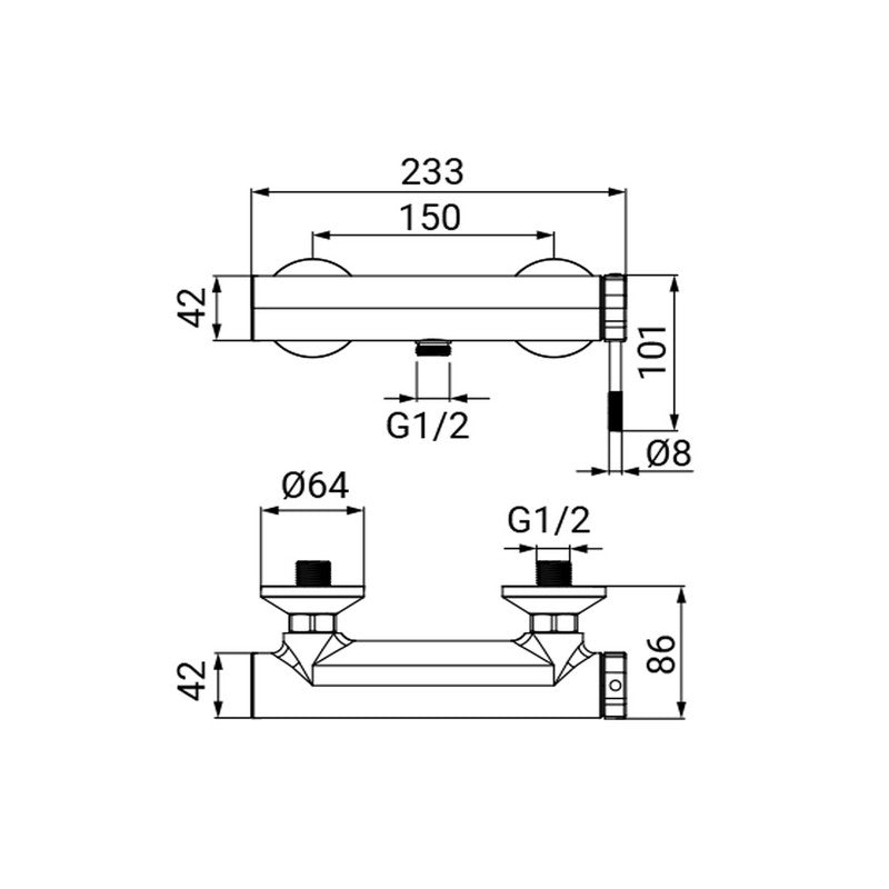 Miscelatore Esterno Doccia Serie Nobel Cromato