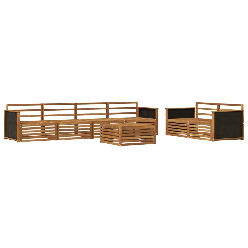 Set di divani da esterno 7 pz Naturale Legno di Acacia Massello 3383042