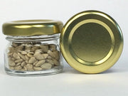 Set di 30 mini-vetri | contenuto 30 ml | coperchio dorato | fino a 43 vasi rotondi per conserve, vasi per frutta, vasi per miele, vasi per prova, vasi per apicoltori