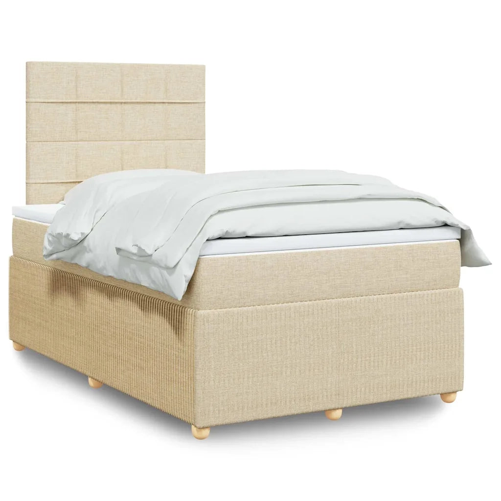 Giroletto a Molle con Materasso Crema 120x190 cm in Tessuto 3294300