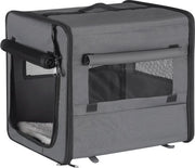 Porta Animali Opvougbare - Cassetta di Viaggio per Gatti e Cuccioli - con Sedia e Cuscino - Color Grigio