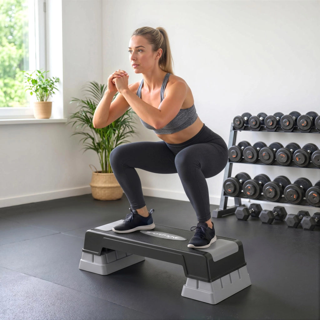 Stepper Fitness Aerobico ¨C Xylo ¨C 3 Livelli Regolabili 12/17,5/22,5 cm, Antiscivolo, Portata 250 kg