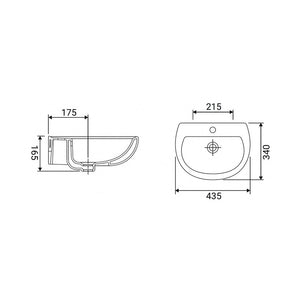 Lavabo Serie Alda 45 cm Bianco