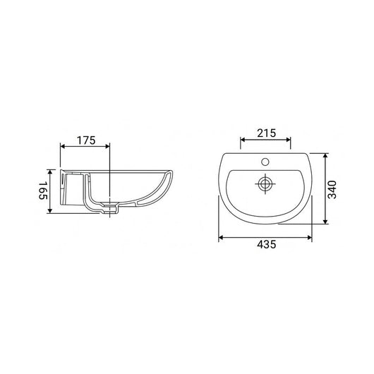 Lavabo Serie Alda 45 cm Bianco