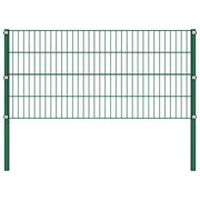 Pannello di recinzione con pali in ferro 694,5x80 cm verde 278607