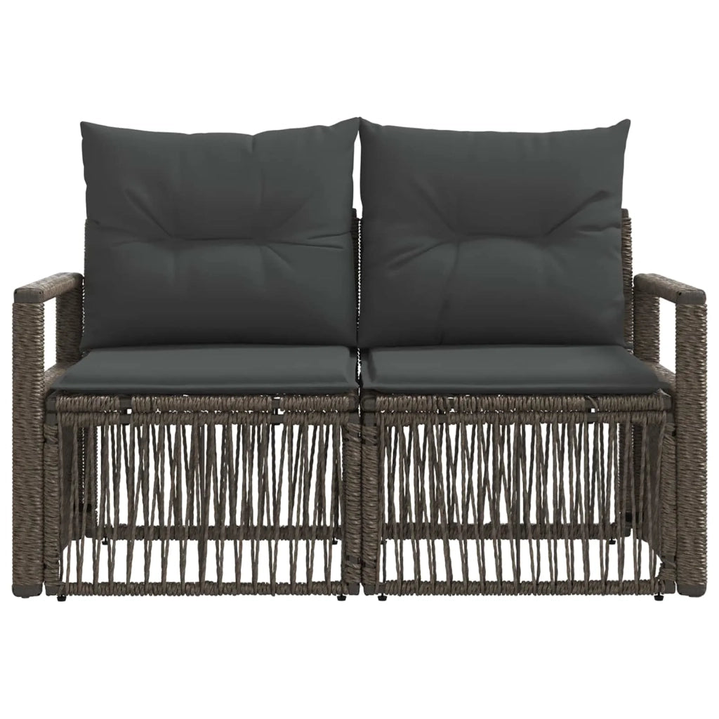 Divano da giardino 2-Numero di posti Grigio polyrattan 42026705