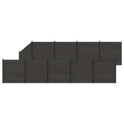 Pannello di Recinzione 10 pcs WPC e Alluminio Nero 3429428