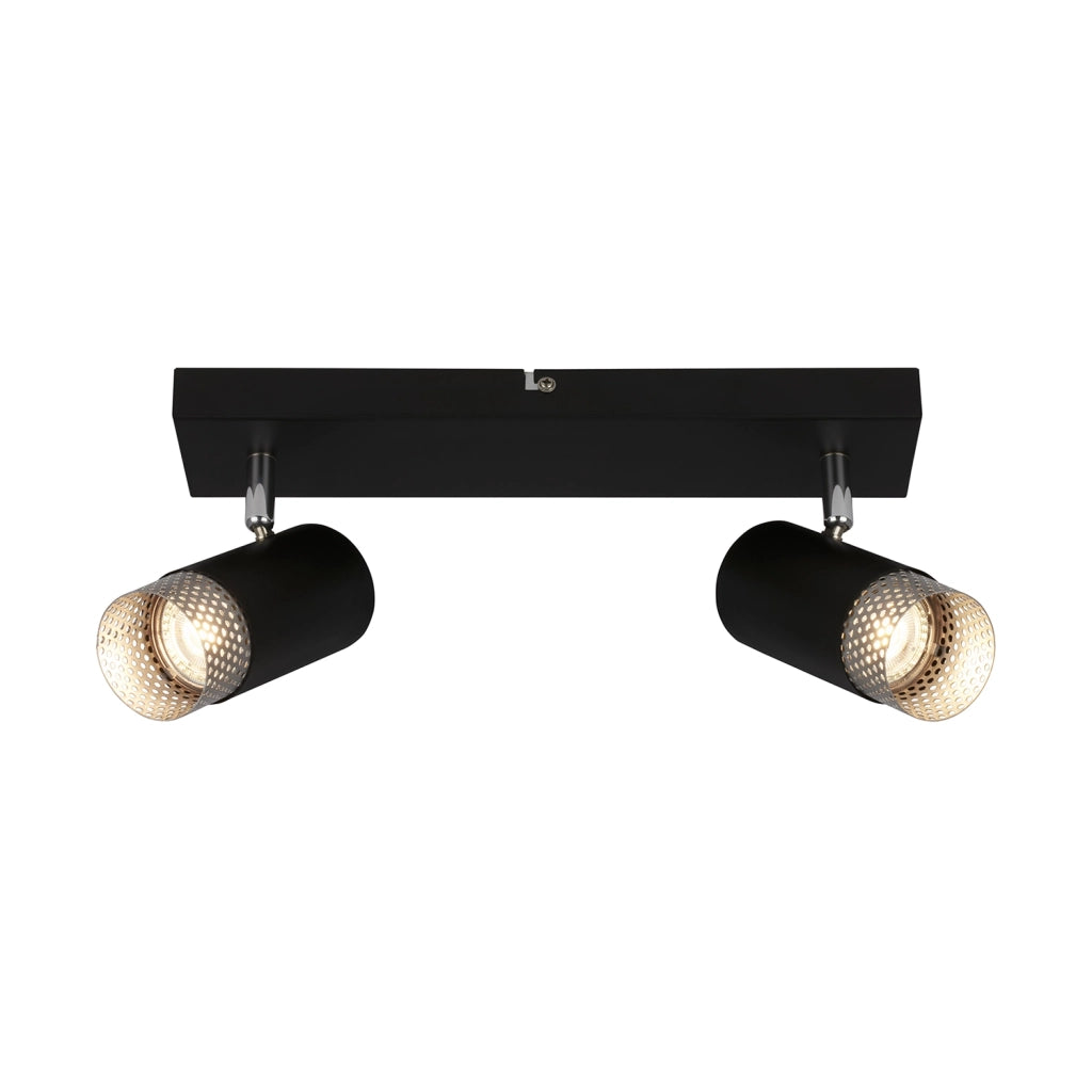 Spot Vintage Plek Metallo Cromo Opaco 2 Luci Gu10