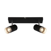 Spot Vintage Plek Metallo Cromo Opaco 2 Luci Gu10