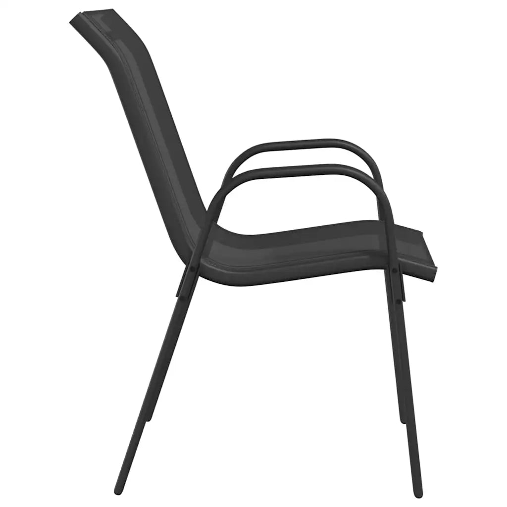 Sedie da Giardino Impilabili 6 pz in Tessuto Textilene Nero 318783