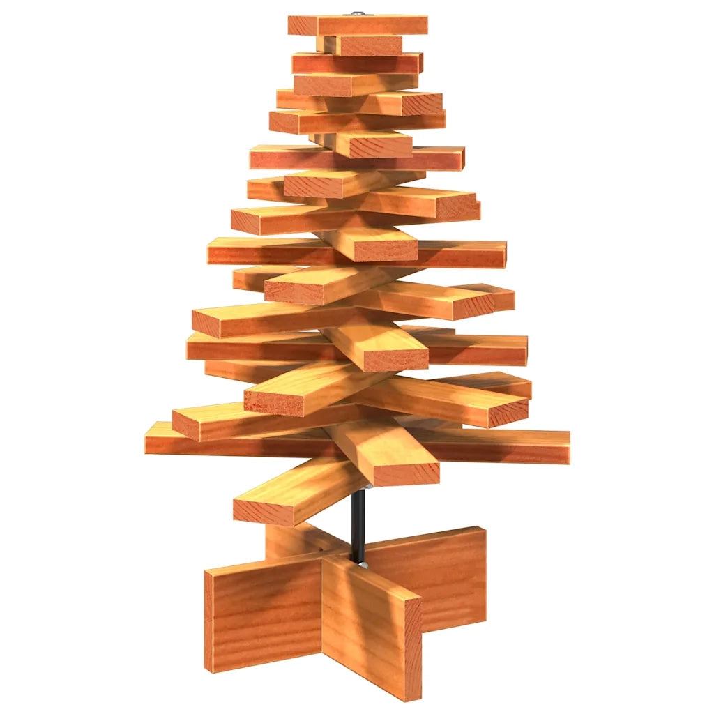 Albero di Natale | Decorazioni natalizie Marrone Cera 60 cm in Legno Massello di Pino