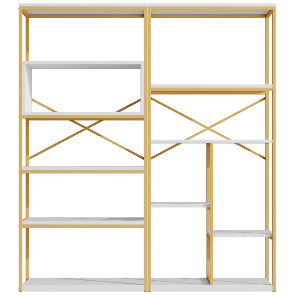 Libreria moderna 160x29,5x180 cm in MDF e metallo