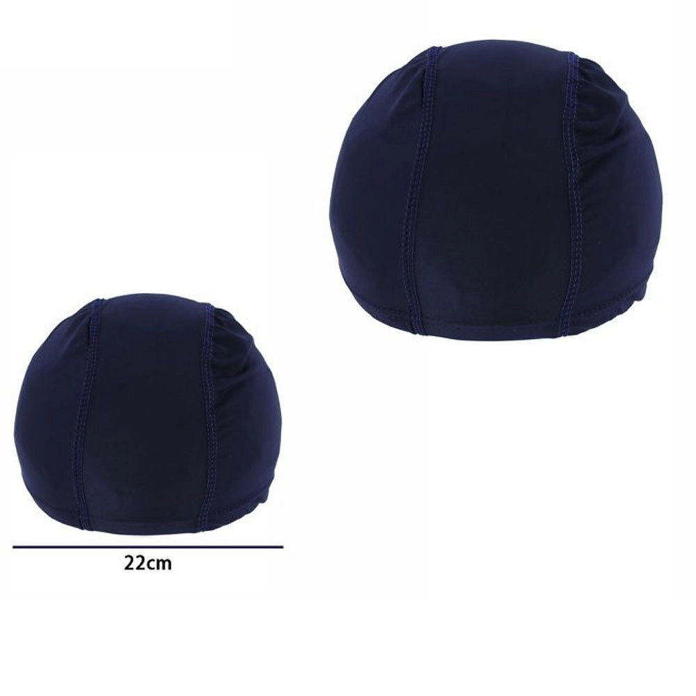 Trade Shop - 3 Pz Cuffia Piscina Mare Nuoto Pressata Monocolore Blu Con Fascia Elastica 2 Cm -