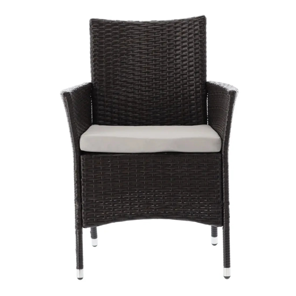 Salone da giardino ZORELIA 8 posti marrone e beige con grande tavolo e sedie