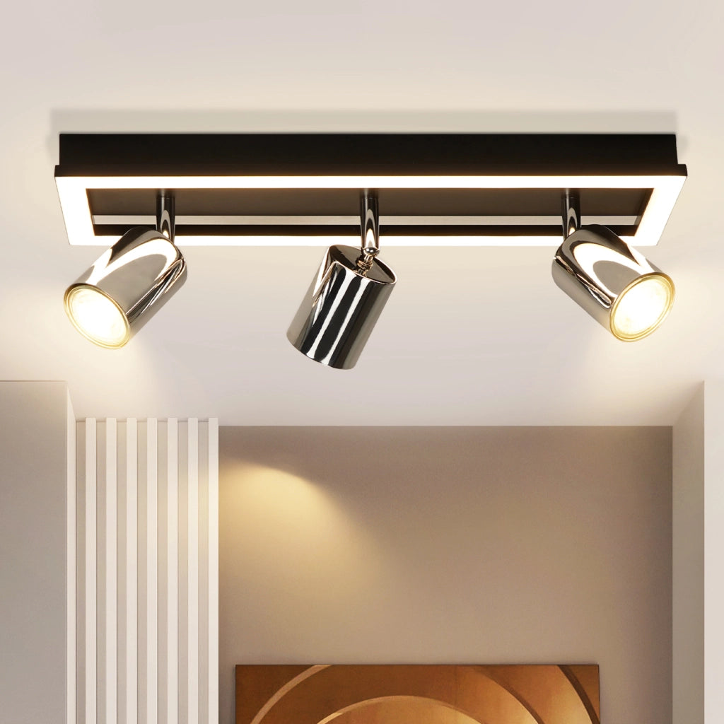 ZMH Faretto da soffitto LED 3 luci GU10 orientabili 15W 42cm