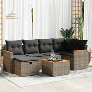 Set Divani da Giardino 7 pz con Cuscini Grigio in Polyrattan 3325924