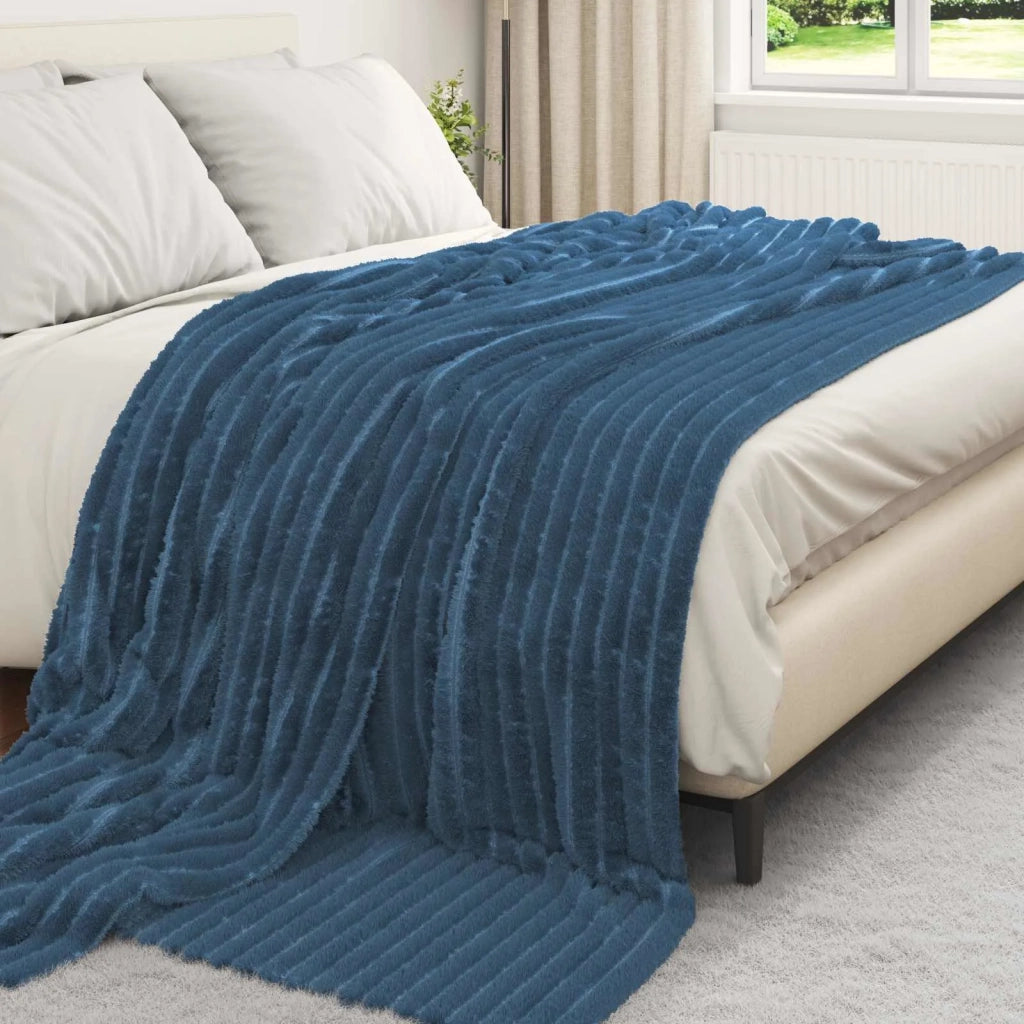 Coperte da Pile 6 pcs Blu navy 270 x 240 cm Panno