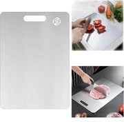 Piastra di taglio in titanio - Senza plastica - Senza fragranze - Inox - Piastra di taglio anti batterico - Resistente al lavastoviglie