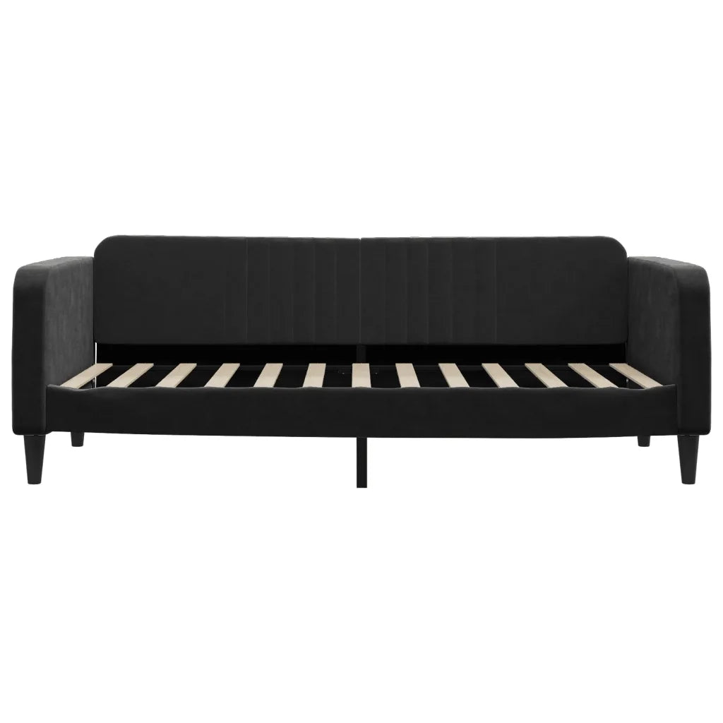 Divano Letto Estraibile con Cassetti Nero 90x200 cm in Velluto 3197115