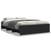 Letto matrimoniale | Letto per adulti | Giroletto Nero 120x200 cm in Legno Multistrato