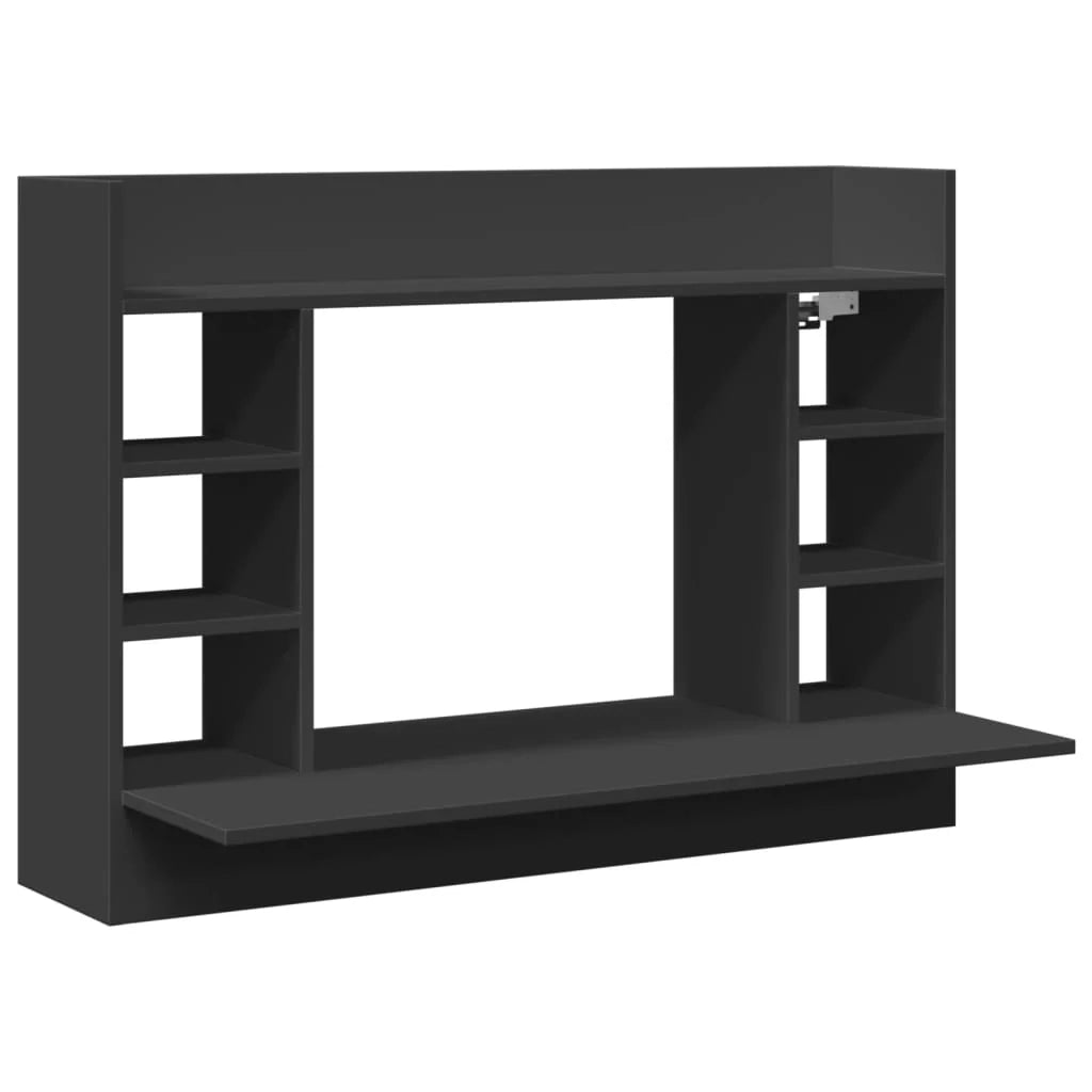 Scrivania tavolo postazione di lavoro mobile per computer studio a parete 105 x 48 x 75 cm legno ingegnerizzato nero 02_0023880