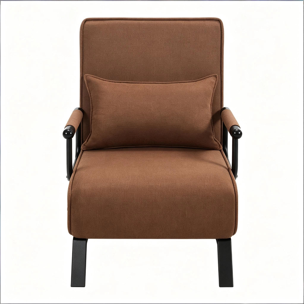 SEDIA LETTO 3 in 1 65 x 78 x 75 cm Marrone Lino e Metallo