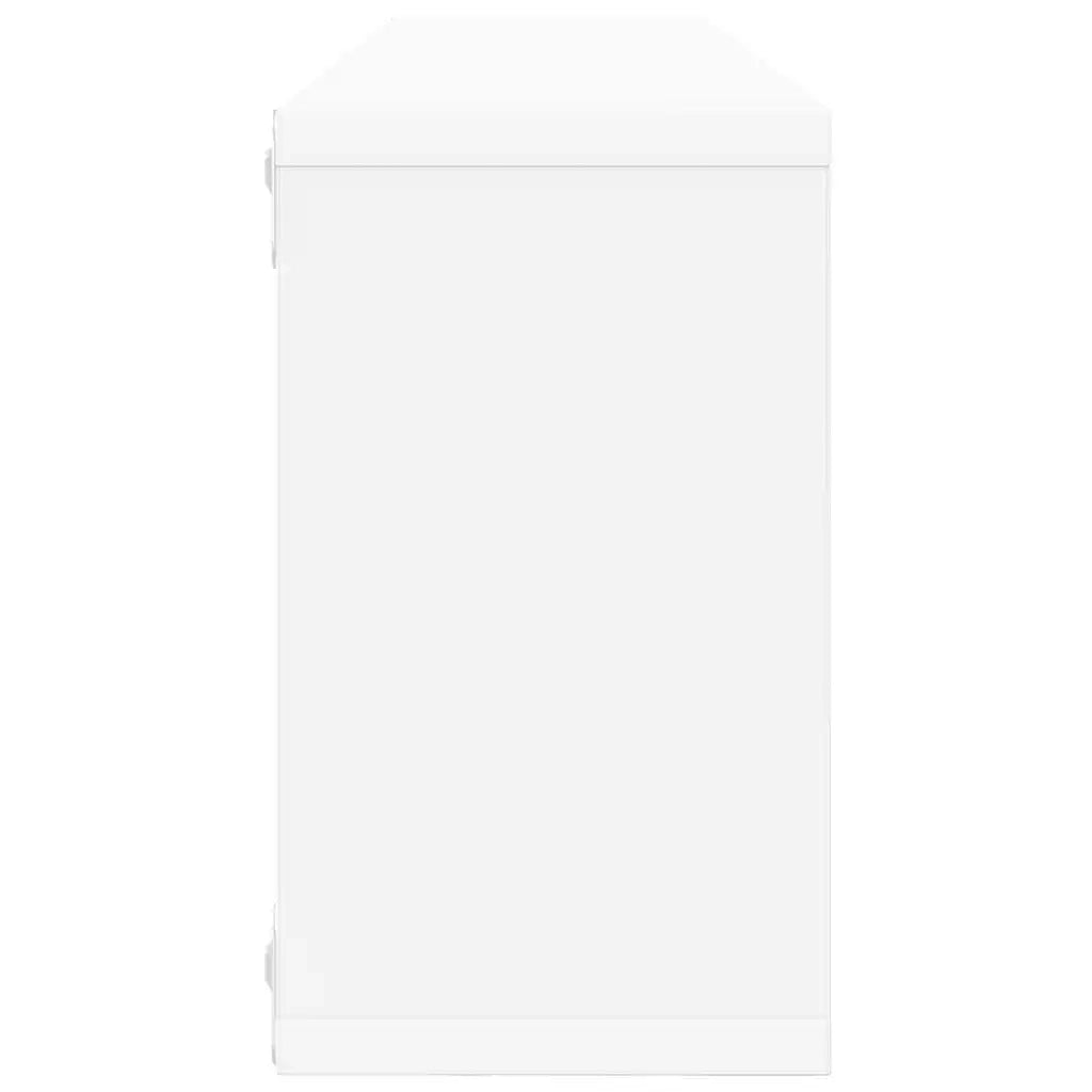 Mensole Parete a Cubo 2pz Bianco 80x15x26,5cm Legno Multistrato