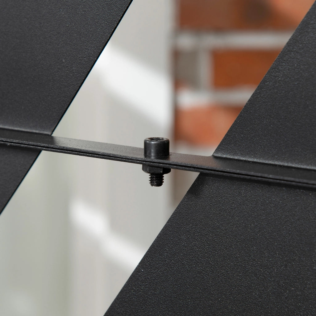Paravent decorativo per giardino e balcone ¨C zephmum ¨C 122x45x198 cm nero in acciaio