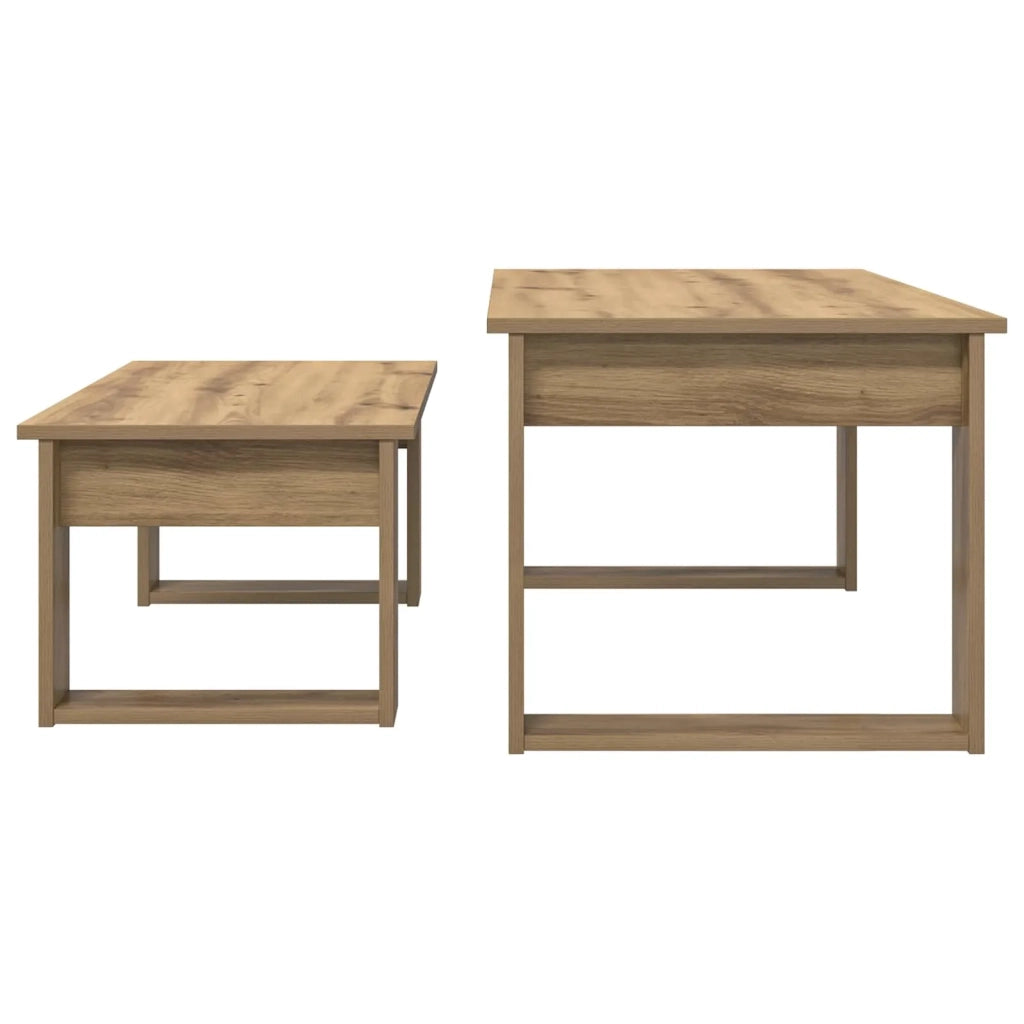 Set di Tavolini da Caffè 2 pcs Rovere artigianale 8000139