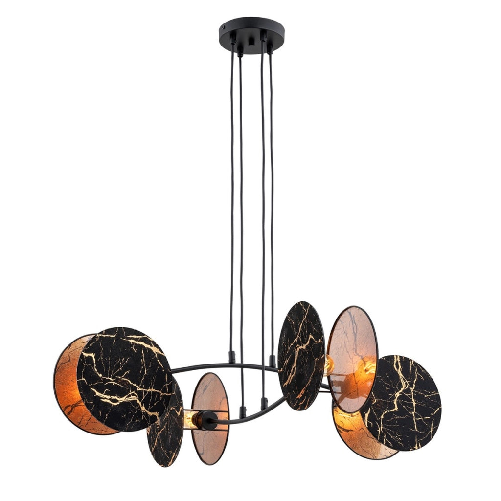 Lampada a sospensione MOTIF in acciaio nero e oro