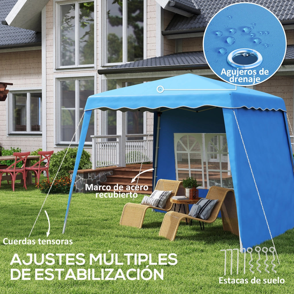 Gazebo da Giardino Pieghevole ¨C zephmum ¨C Blu 289x289x220 cm