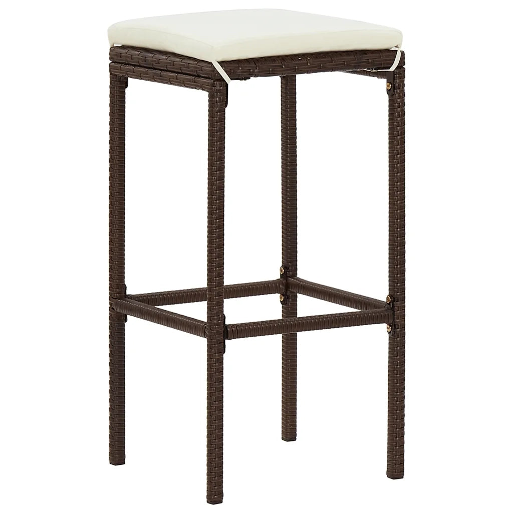 Set Bar Giardino 5pz Marrone Legno Massello Acacia e Polyrattan 3295282
