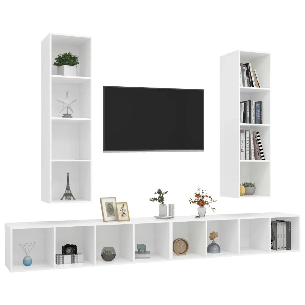 Mobile TV a Parete 4 pz Bianco in Truciolato cod mxl 27377