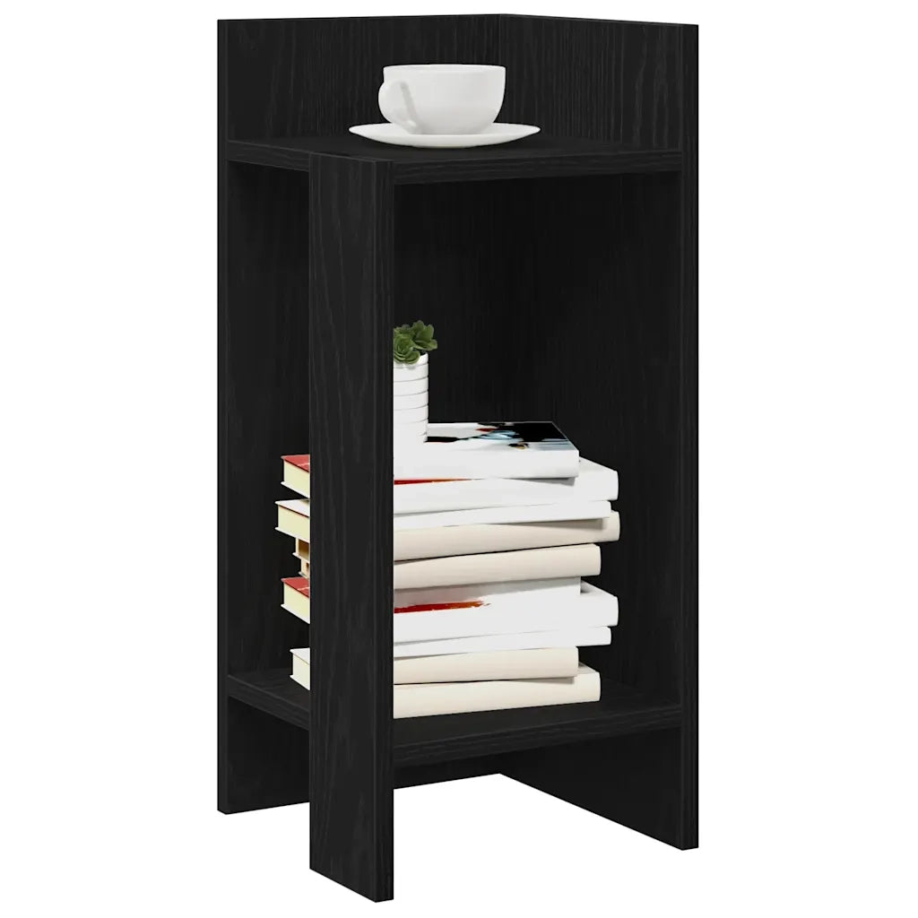Tavolino Laterale con Ripiano Nero 25,5x27x60 cm 858544