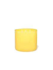 Candela profumata 3 stoppini giallo cera di soia essenza limone/vetro