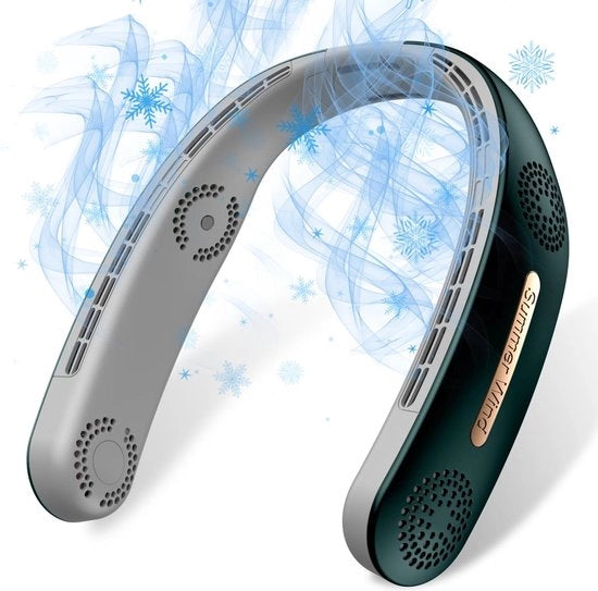 Ventilatore da collo portatile con raffreddamento - Caricabile via USB & Leggero - Ventilatore da collo con 3 velocità - Ventilatore manuale con lunga durata della batteria - Regalo