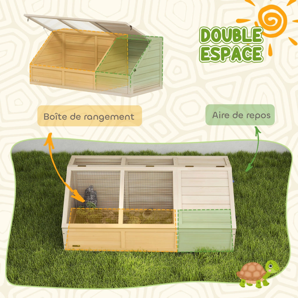 Gabbia per animali domestici in legno con coperchio ¨C Minimal ¨C 2 scomparti, colore naturale