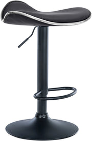 Sgabello Shanghai in similpelle nero,Metallo nero opaco