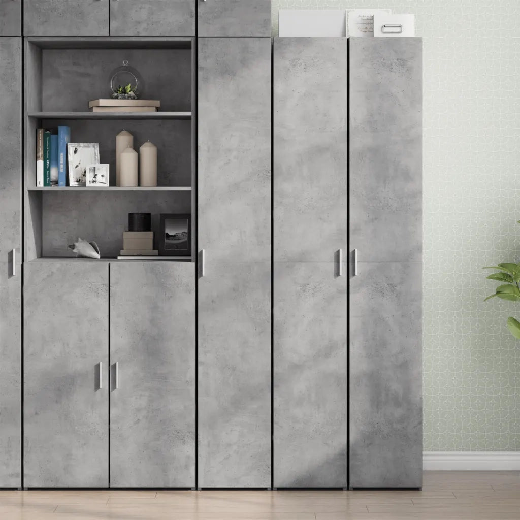 Credenza Grigio Cemento 30x42,5x185 cm in Legno Ingegnerizzato