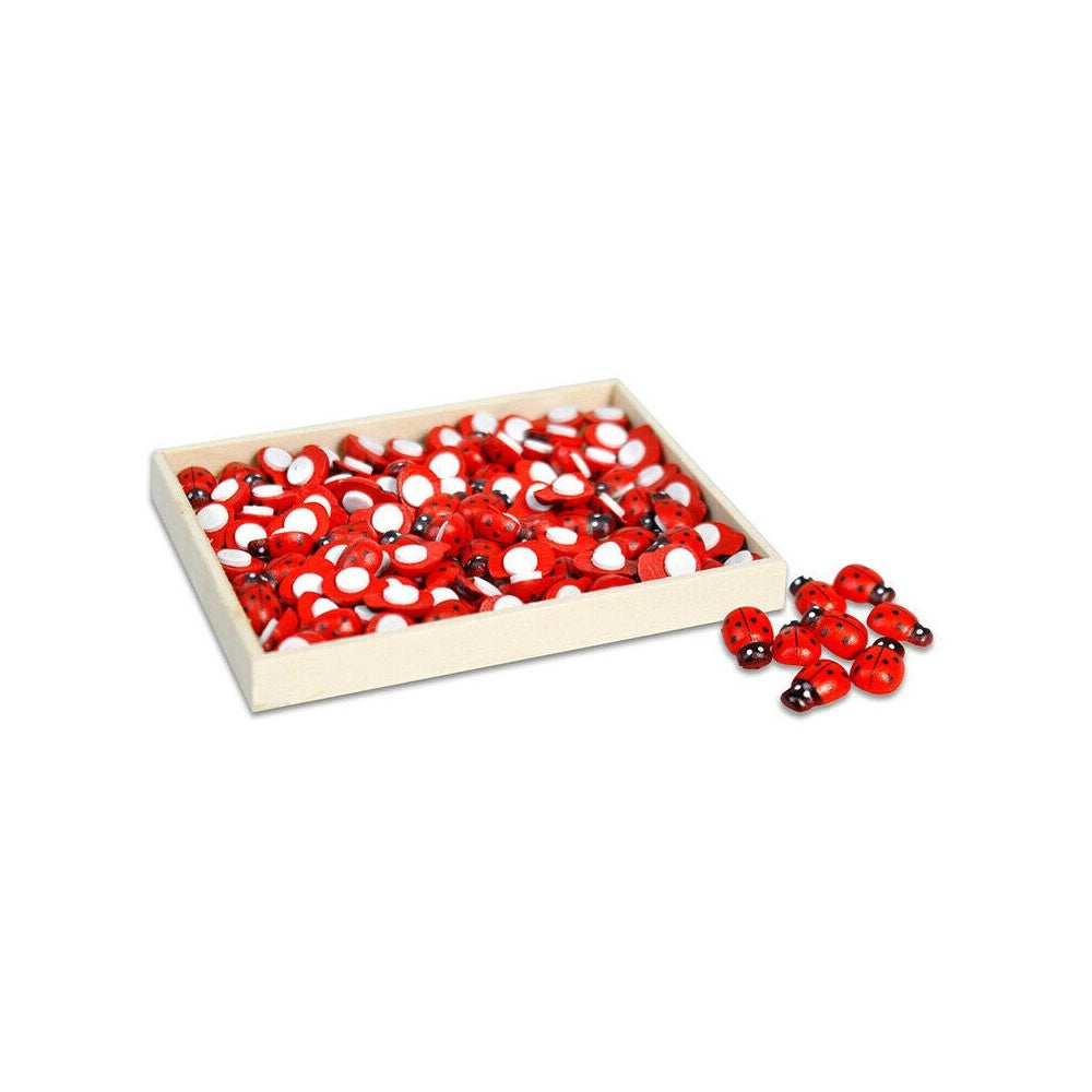 Trade Shop - Coccinelle Portafortuna Adesive In Legnoper Decorazione Bomboniere Bigliettini -