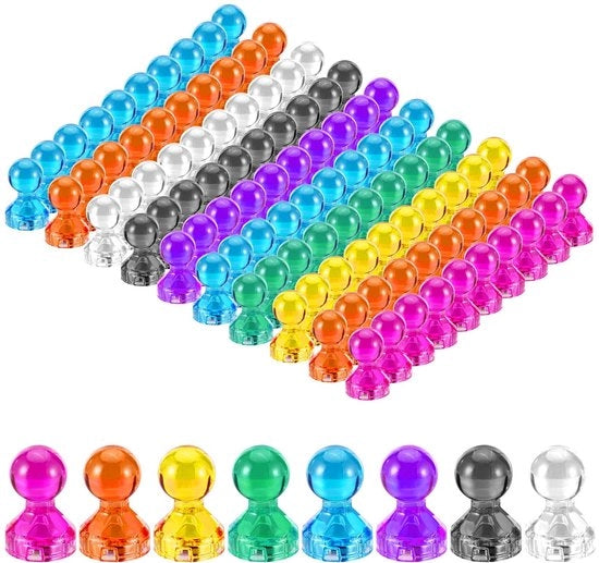 Magnetismo 100 pezzi di magneti mini per lavagne bianche, 11 x 17 mm, 8 colori, magneti in plastica a forma di sfera per lavagne e frigoriferi